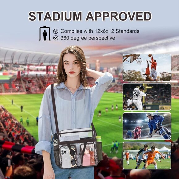 Lightweight Clear PVC Bag 12x6x12 with Adjustable Strap - Ideal for Events - Picture 3 of 9